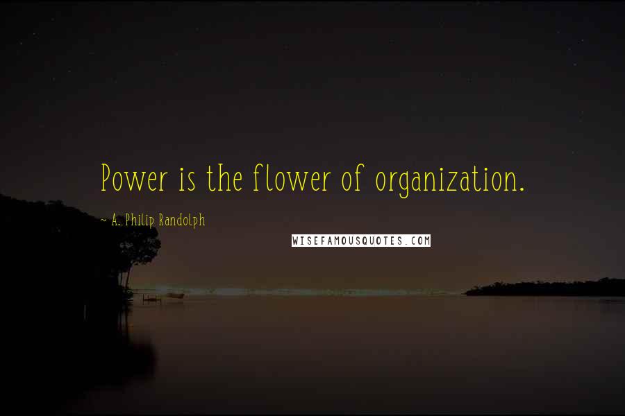 A. Philip Randolph quotes: Power is the flower of organization.
