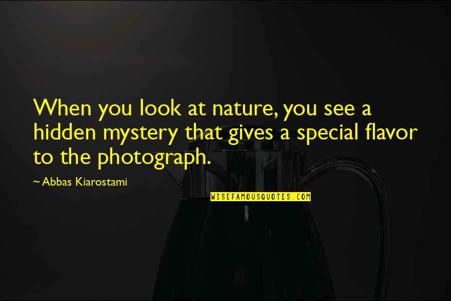 A Photography Quotes By Abbas Kiarostami: When you look at nature, you see a