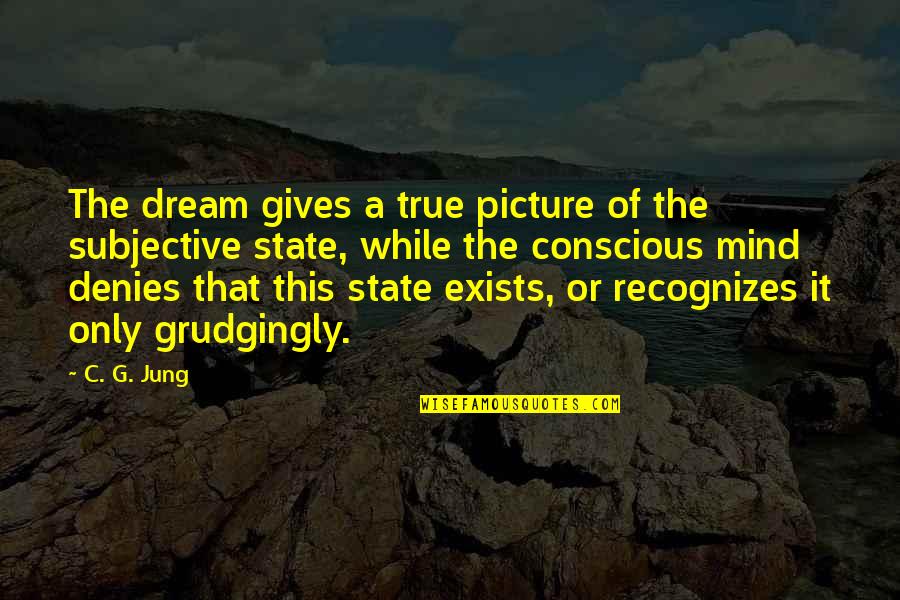 A Picture Quotes By C. G. Jung: The dream gives a true picture of the