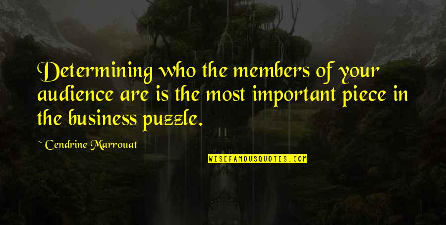 A Piece Of The Puzzle Quotes By Cendrine Marrouat: Determining who the members of your audience are