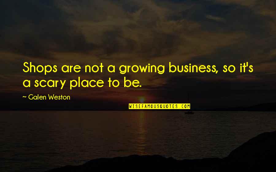 A Place Quotes By Galen Weston: Shops are not a growing business, so it's