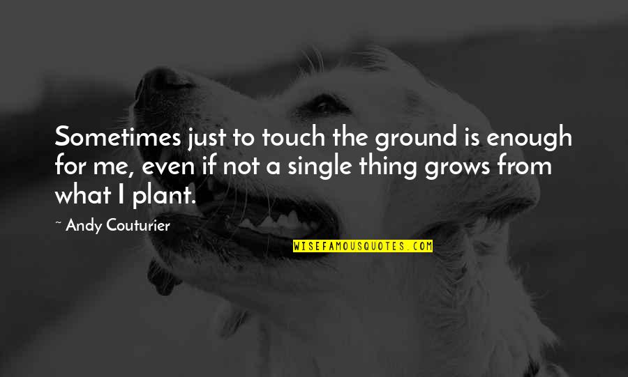 A Plant Quotes By Andy Couturier: Sometimes just to touch the ground is enough