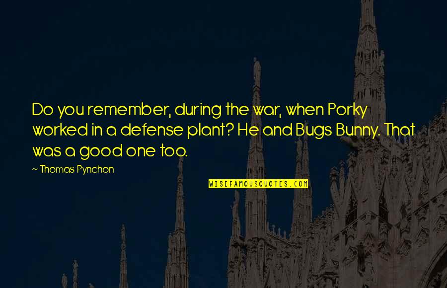 A Plant Quotes By Thomas Pynchon: Do you remember, during the war, when Porky