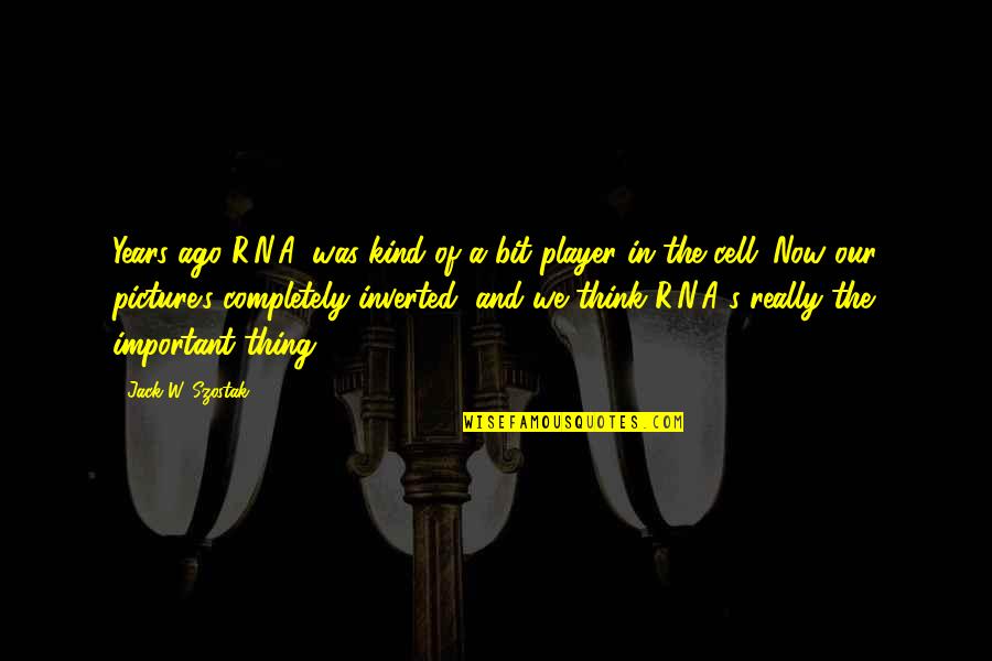 A Player Quotes By Jack W. Szostak: Years ago R.N.A. was kind of a bit