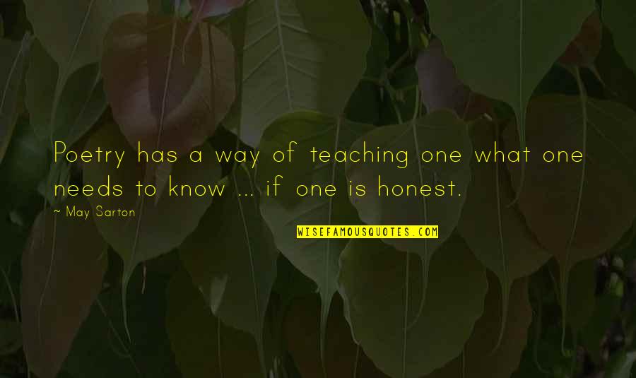 A Poetry Quotes By May Sarton: Poetry has a way of teaching one what