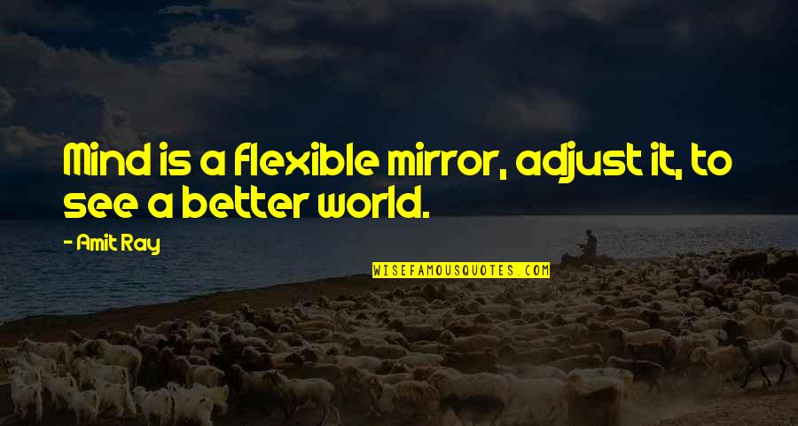 A Positive Life Quotes By Amit Ray: Mind is a flexible mirror, adjust it, to
