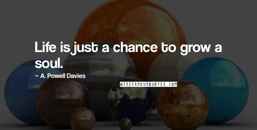 A. Powell Davies quotes: Life is just a chance to grow a soul.