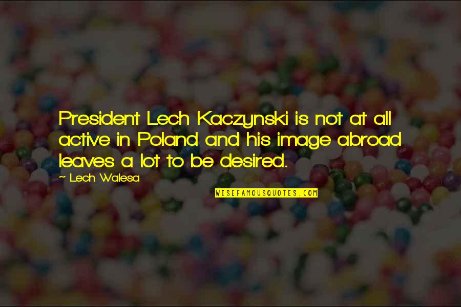 A President Quotes By Lech Walesa: President Lech Kaczynski is not at all active