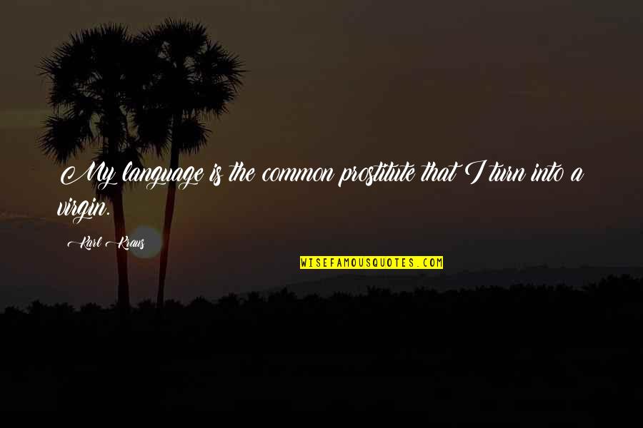 A Prostitute Quotes By Karl Kraus: My language is the common prostitute that I