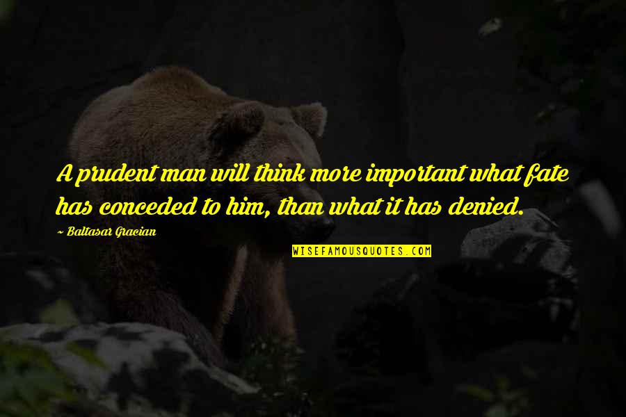 A Prudent Man Quotes By Baltasar Gracian: A prudent man will think more important what
