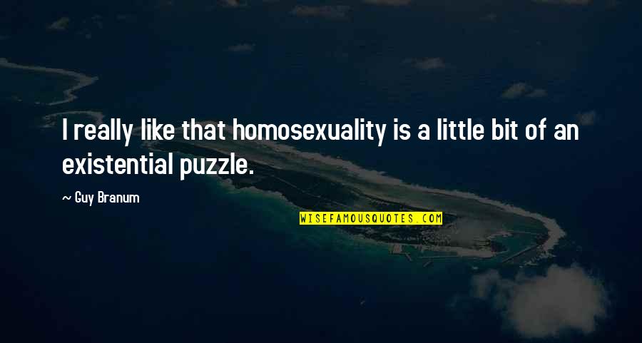 A Puzzle Quotes By Guy Branum: I really like that homosexuality is a little