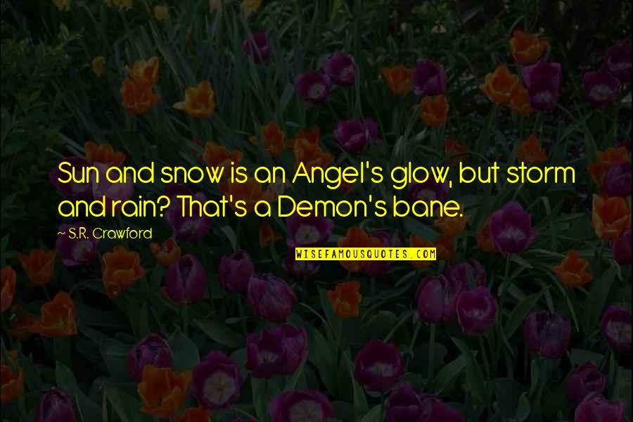 A Rain Quotes By S.R. Crawford: Sun and snow is an Angel's glow, but