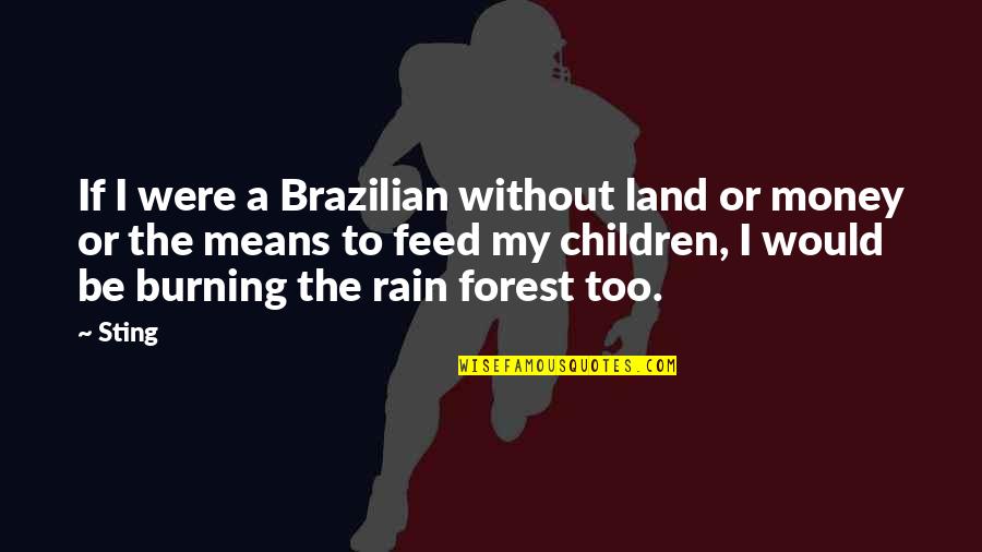 A Rain Quotes By Sting: If I were a Brazilian without land or