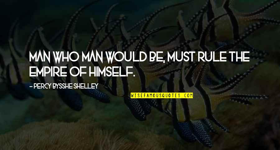 A Real Durwan Important Quotes By Percy Bysshe Shelley: Man who man would be, must rule the