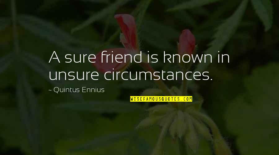 A Real Friend Quotes By Quintus Ennius: A sure friend is known in unsure circumstances.