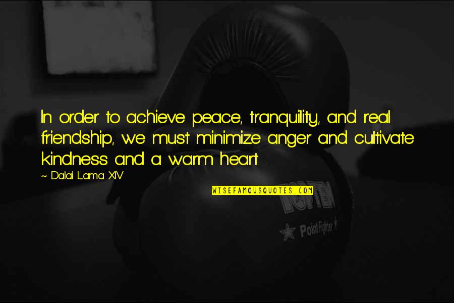 A Real Friendship Quotes By Dalai Lama XIV: In order to achieve peace, tranquility, and real
