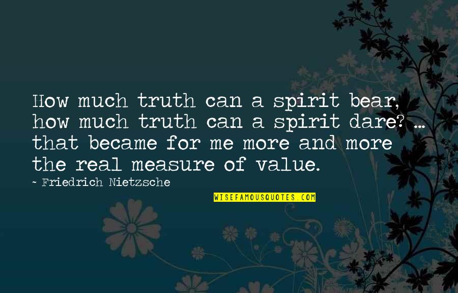 A Real Me Quotes By Friedrich Nietzsche: How much truth can a spirit bear, how