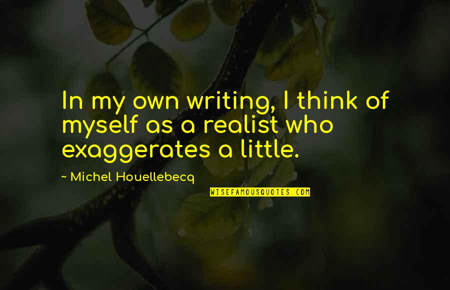 A Realist Quotes By Michel Houellebecq: In my own writing, I think of myself