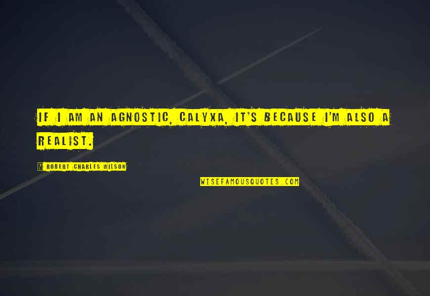 A Realist Quotes By Robert Charles Wilson: If I am an agnostic, Calyxa, it's because A Realist Quotes By Robert Charles Wilson: If I am an agnostic, Calyxa, it's because