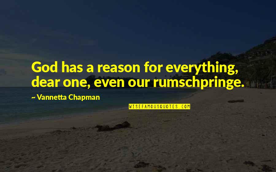 A Reason For Everything Quotes By Vannetta Chapman: God has a reason for everything, dear one,