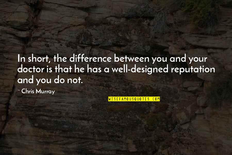 A Reputation Quotes By Chris Murray: In short, the difference between you and your