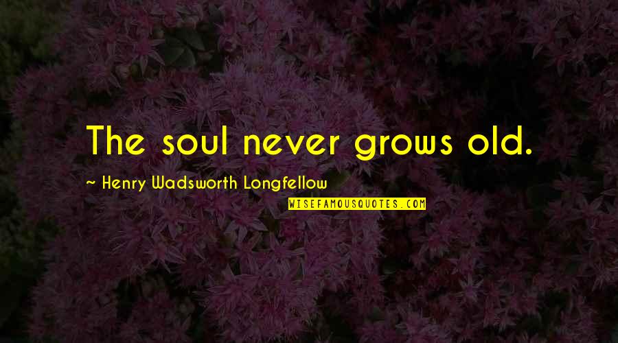 A River Never Sleeps Quotes By Henry Wadsworth Longfellow: The soul never grows old.