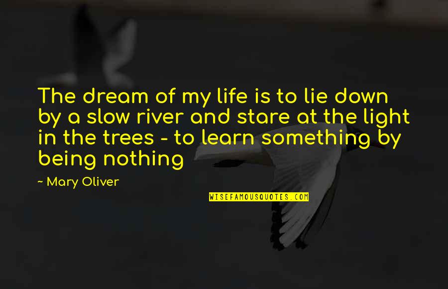 A River Of Life Quotes By Mary Oliver: The dream of my life is to lie