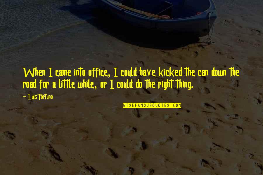 A Road Quotes By Luis Fortuno: When I came into office, I could have