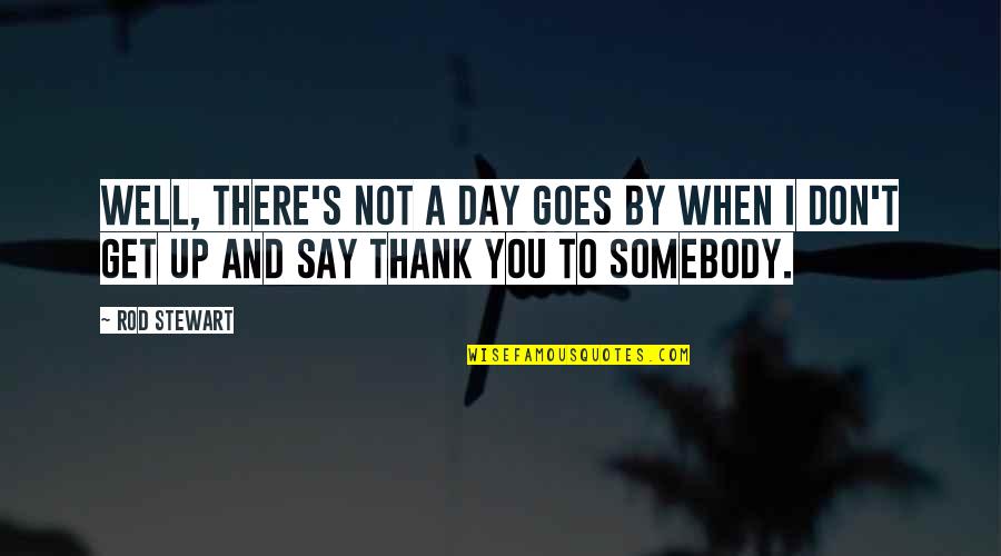 A Rod Quotes By Rod Stewart: Well, there's not a day goes by when