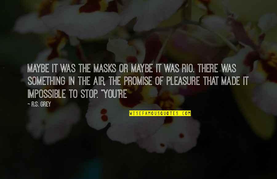 A Roller Coaster Life Quotes By R.S. Grey: Maybe it was the masks or maybe it