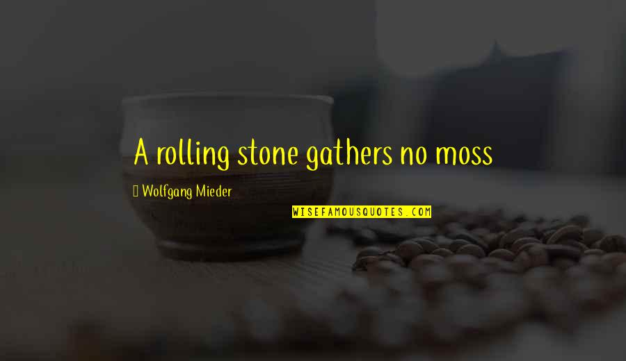 A Rolling Stone Quotes By Wolfgang Mieder: A rolling stone gathers no moss