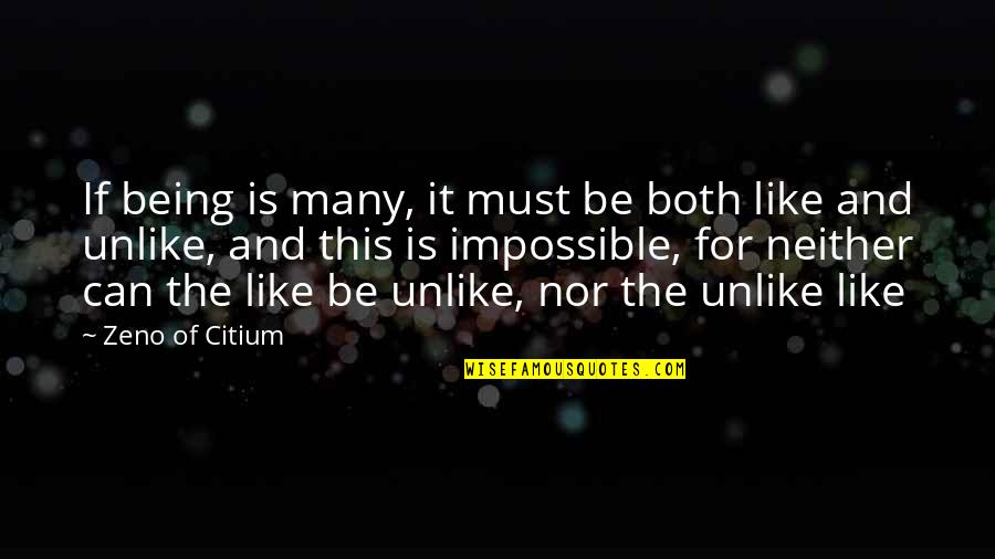 A Rough Road Quotes By Zeno Of Citium: If being is many, it must be both