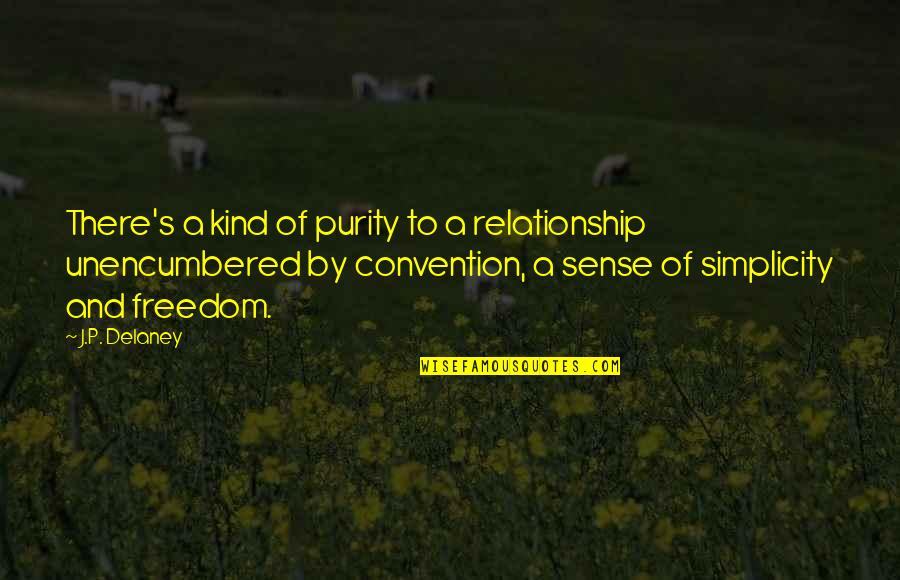 A S J P Quotes By J.P. Delaney: There's a kind of purity to a relationship