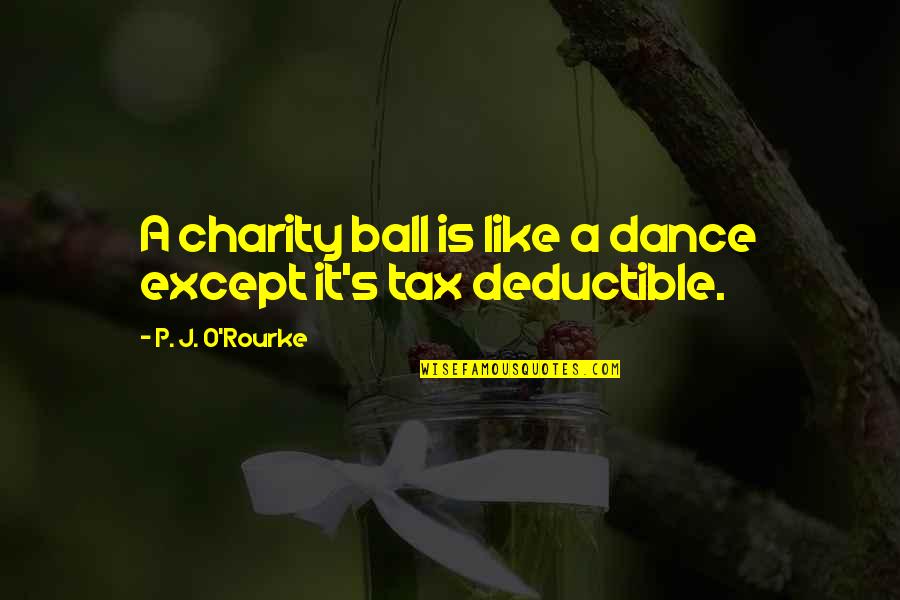 A S J P Quotes By P. J. O'Rourke: A charity ball is like a dance except