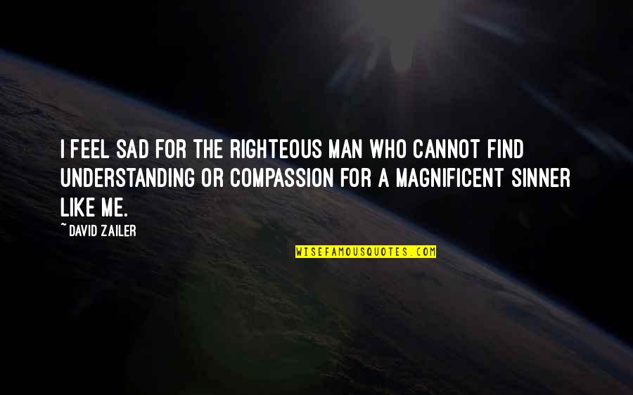 A Sad Man Quotes By David Zailer: I feel sad for the righteous man who A Sad Man Quotes By David Zailer: I feel sad for the righteous man who