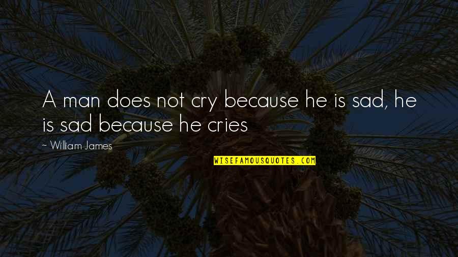 A Sad Man Quotes By William James: A man does not cry because he is