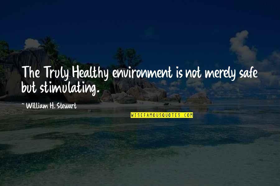 A Safe Environment Quotes By William H. Stewart: The Truly Healthy environment is not merely safe