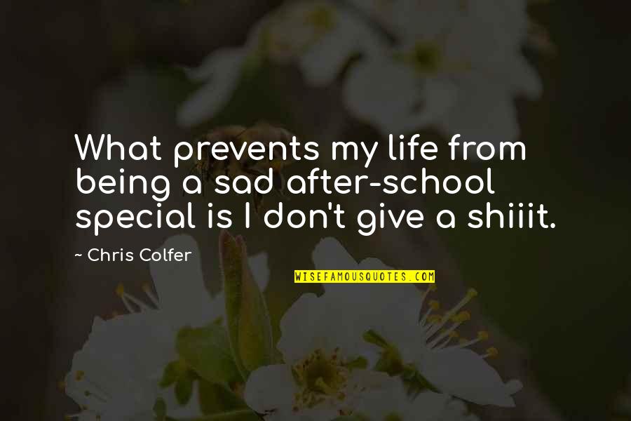 A School Quotes By Chris Colfer: What prevents my life from being a sad