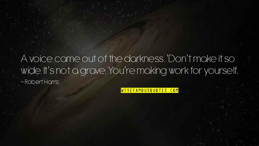 A Second Chance Quote Quotes By Robert Harris: A voice came out of the darkness. 'Don't
