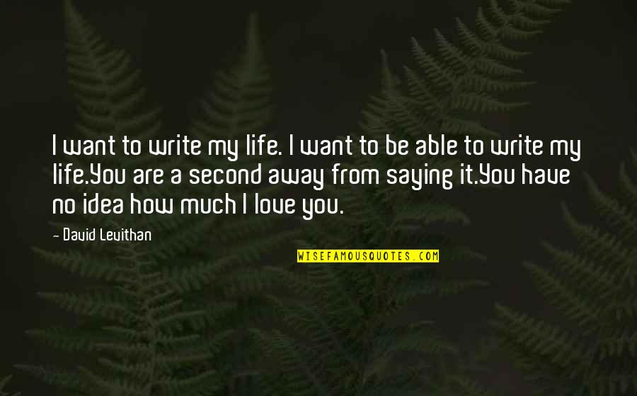 A Second Life Quotes By David Levithan: I want to write my life. I want A Second Life Quotes By David Levithan: I want to write my life. I want