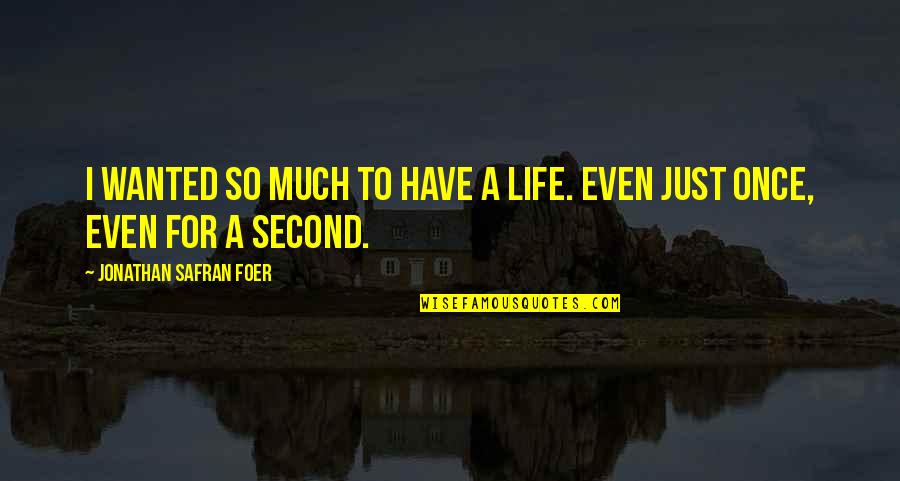 A Second Life Quotes By Jonathan Safran Foer: I wanted so much to have a life.