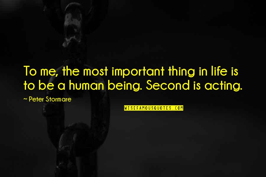A Second Life Quotes By Peter Stormare: To me, the most important thing in life