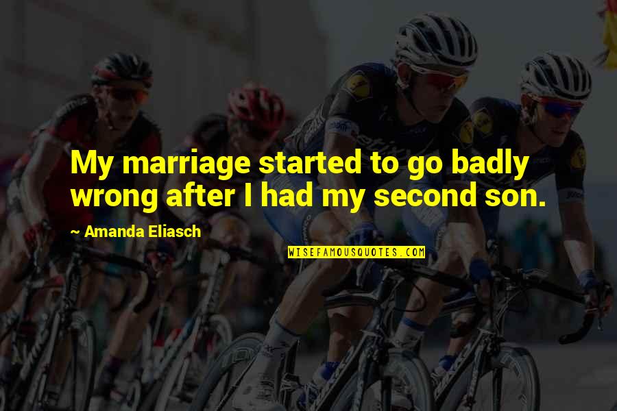 A Second Marriage Quotes By Amanda Eliasch: My marriage started to go badly wrong after