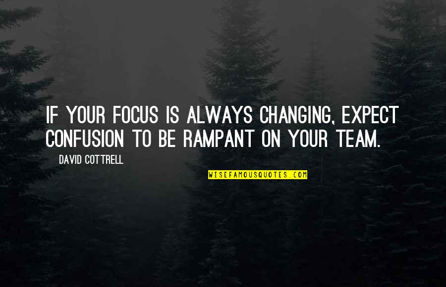 A Secret Affair Quotes By David Cottrell: If your focus is always changing, expect confusion