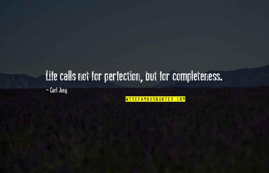 A Secret Pregnancy Quotes By Carl Jung: Life calls not for perfection, but for completeness.
