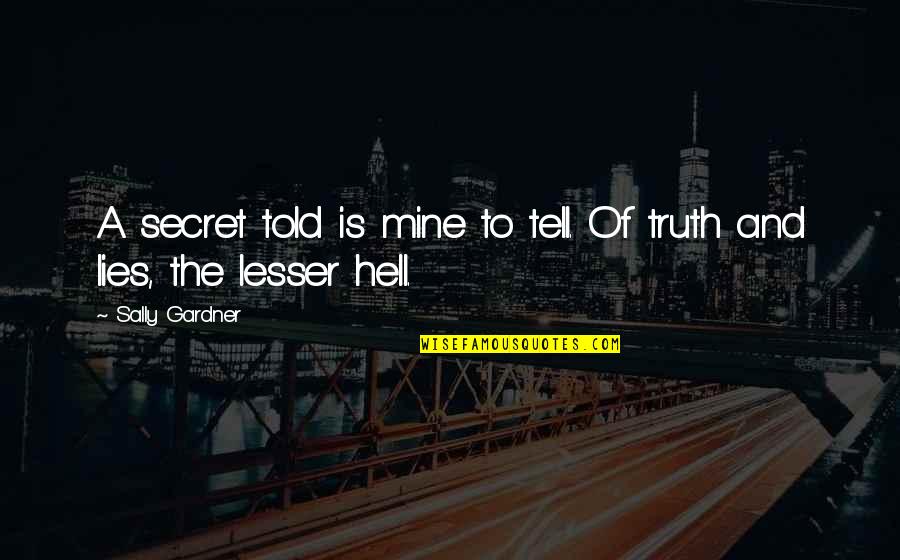A Secret Quotes By Sally Gardner: A secret told is mine to tell. Of