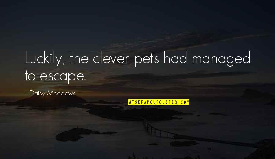 A Secret Relationship Quotes By Daisy Meadows: Luckily, the clever pets had managed to escape.
