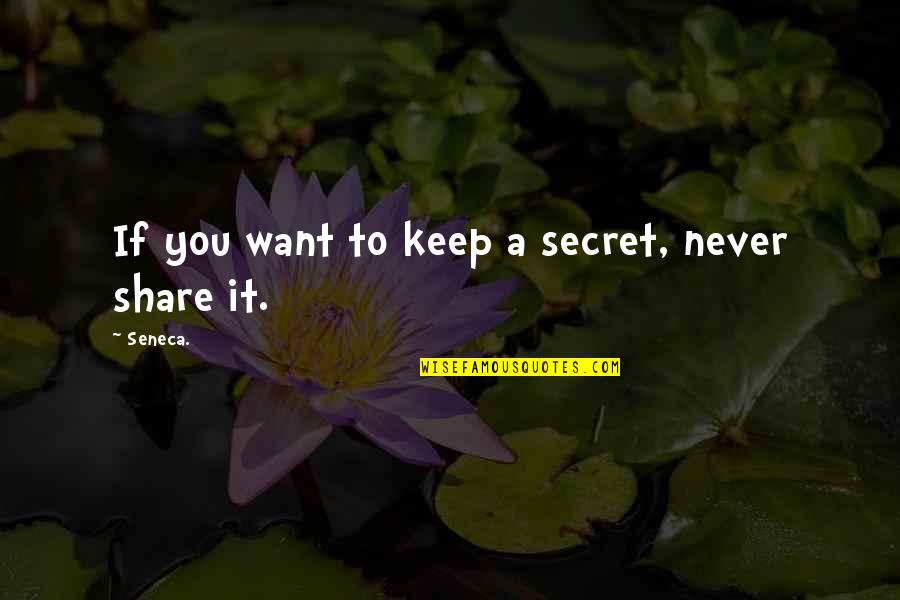 A Secret You Quotes By Seneca.: If you want to keep a secret, never