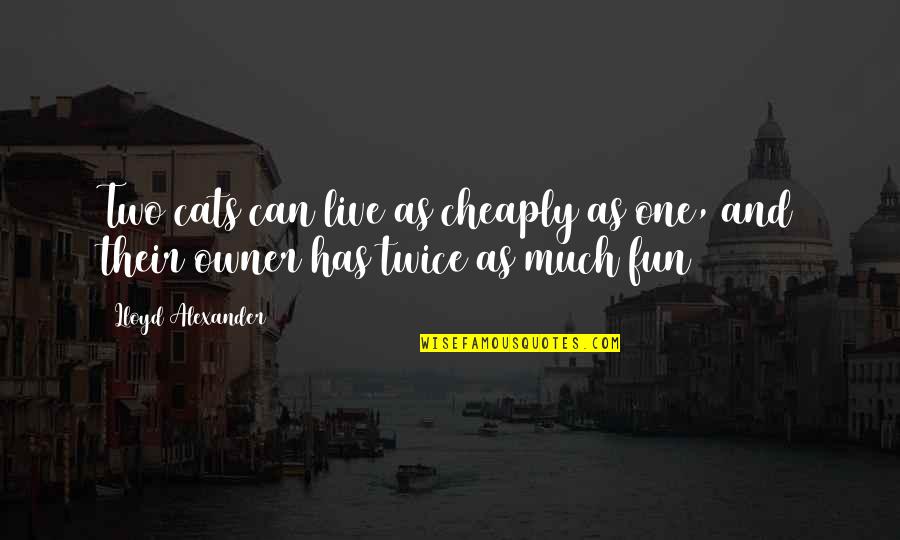 A Series Of Twists And Turns Quotes By Lloyd Alexander: Two cats can live as cheaply as one,