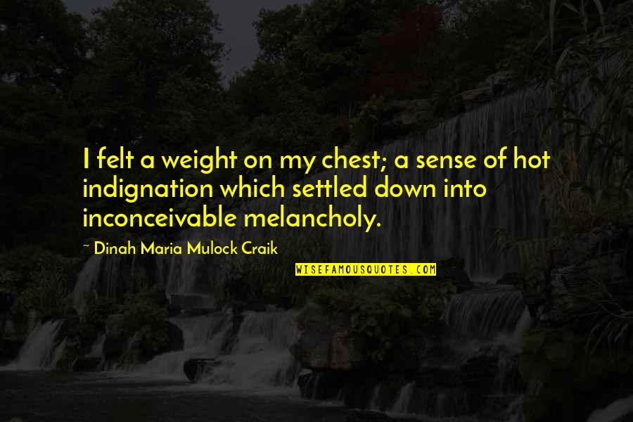 A Settled Quotes By Dinah Maria Mulock Craik: I felt a weight on my chest; a